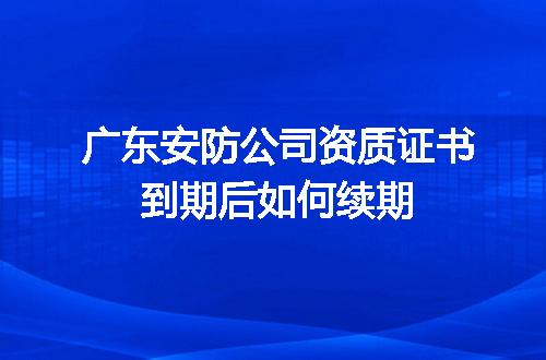 广东安防公司资质证书到期续期全攻略 安全技术防范系统设计施工服务